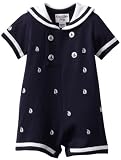 Kitestrings Baby-boys Newborn Embroidered Pique Sailor Romper