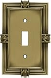 Brainerd 64474 Pineapple Single Toggle Switch Wall Plate / Switch Plate / Cover, Tumbled Antique Brass