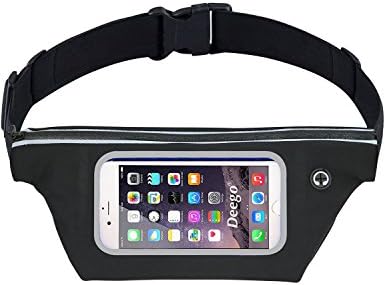 Zipper Phone Bag for iPhone 7 Plus Running Belt Waist Pack,Outdoor Sweatproof Reflective Univeral Sports Belt for Galaxy Note 7,S7 EDGE,LG G5 with 6.0 inch Transparent Touch Screen Window