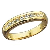 14K gold 0.4ct tw cubic zirconia round channel set ring