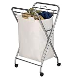 Household Essentials 7075 X-Frame Clothing Hamper, Silver
