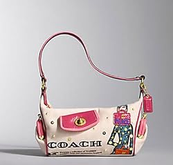 Coach Limited Edition Bonnie Applique Top Handle Pouch Handbag Bag 42579 Natural Pink