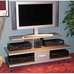 Classic TV DVD Entertainment Cart (Silver) (20.8"H x 47.2"W x 18.9"D)