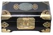 Rosewood jewelry box with jade carving
