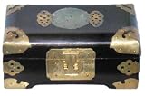Rosewood jewelry box with jade carving