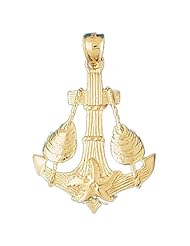 CleverEves 14K Gold Pendant Anchor with Shells and Starfish 4.8 - Gram(s)