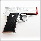 1x Silver Pistol Twin Torch Lighter Refillable Cigar Cigarette Lighter