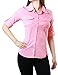 Fandsway Womens Office to Casual Button Down Shirt with Roll-up Sleeve