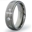 7mm Satin Finish Titanium Ring with CZ (Sizes 7-12)