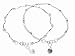 Sterling Silver Flower Style and Beaded Link Fashion Anklet Set
