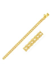 3.0 mm 14K Yellow Gold Two Row Rope Bracelet