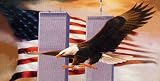 Airbrushed License Plate - American Flag - Eagle - 9-11 License Plate - #713