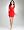 Mix Fabric Faux Wrap Bodycon Dress - HIGH RISK RED (XXS)