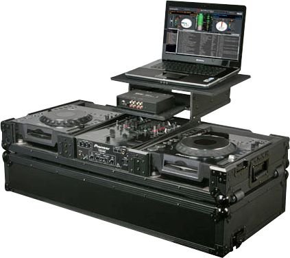Odyssey ATA Black Label Coffin for Laptop Two CD Players and DJ Mixer