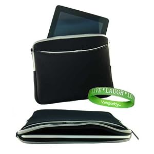 Apple Ipad Form Fitted Scratch Defense Neoprene Sleeve Cover ( ipad 3G , ipad wifi , ipad wifi + 3G, 16gb, 32 gb , 64gb ) ** BLACK ** + Vangoddy Live * Laugh * Love Wrist band!!!