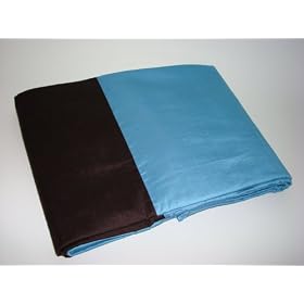 Dupioni Silk Drapery Panel Blue Chocolate 84 inch