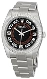 Rolex No Date Black Orange Concentric Arabic Dial Stainless Steel Oyster Bracelet Mens Watch 116034BKOCAO