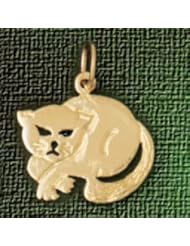 Dazzlers Solid 14 karats Gold Cat Kitten Charm Pendant available in three colors from jewelsberry (weights: 1.0 grams only)