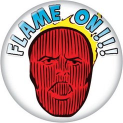  Marvel Fantastic Four Human Torch Flame On Button 81737