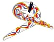 TWISTED GLASS PLUG WITH YELLOW, BLUE AND RED 0g - Sold as a Pair
