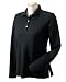Devon & Jones Women's Flattering Fit Long-Sleeve Polo Shirt, Black, Small
