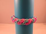 Elevator rainbow loom Bracelet white, blue, pink