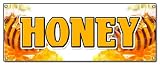 HONEY BANNER SIGN fresh bee hive clover honeycomb orange blossom wildflower