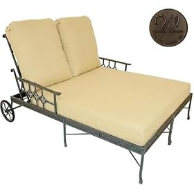 Windham Castings Provence Tailored Back Double Chaise Lounge Frame Only, Mocha by Windham Castings