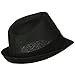 UV 50+ Solid Band Summer Straw Fedora - Black Black W20S58B