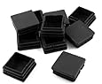uxcell&reg; Plastic Square Blanking End Cap Tubing Tube Inserts 38mm x 38mm 10 Pcs