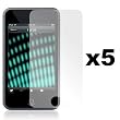 5-Pack Premium Reusable LCD Screen Protector with Lint Cleaning Cloth for Apple iPod Touch 1st Gen 8GB 16GB 32GB