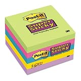 MMM6545SSUC Post-it Super Sticky Ultra Notes, 3 x 3, Assorted Colors, 5 Pads/Pack