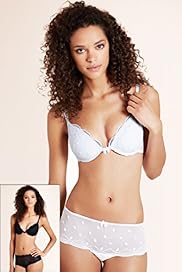 2 Pack Limited Collection Dot Embroidered Padded Bras