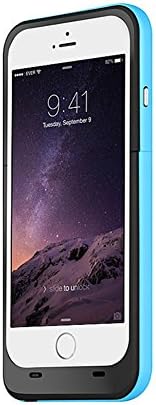 FOCHUT External 3800mAh Power Bank Battery Charger Case Cover for iPhone6 Blue