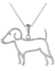 Sterling Silver Diamond Dog Pendant Necklace (0.05 cttw, I-J Color, I2-I3 Clarity), 18"