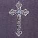 Turquoise and Silver Finish Cross - Style 34238