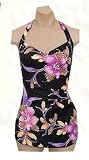 It Figures! Hip Hider Collection Aloha H-back Sarong Swimsuit RETAIL VALUE $110