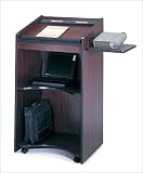 SAFCO - Executive Mobile Lectern, Slanted Full Width, 25 1/4w x 19-3/4d x 46h, Mahogany
