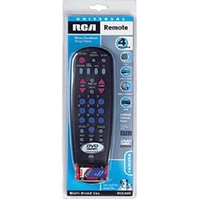 Universal Remote Control, Multi-Brand Use, (Operates up to 4 Components, Including TV, VCR, Cable Box or Satellite Receiver, and DVD or AUX), RCU404, by RCA
