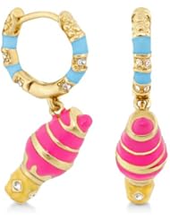 Lauren G Adams Girls Gold Ice Cream Dangle Earrings with Enamel