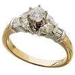 Two Tone Diamond Engagement Ring (Center stone is not included)