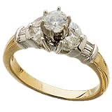 Two Tone Diamond Engagement Ring (Center stone is not included)