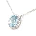 14K .35 CT Aqua & Diamond Halo Pendant