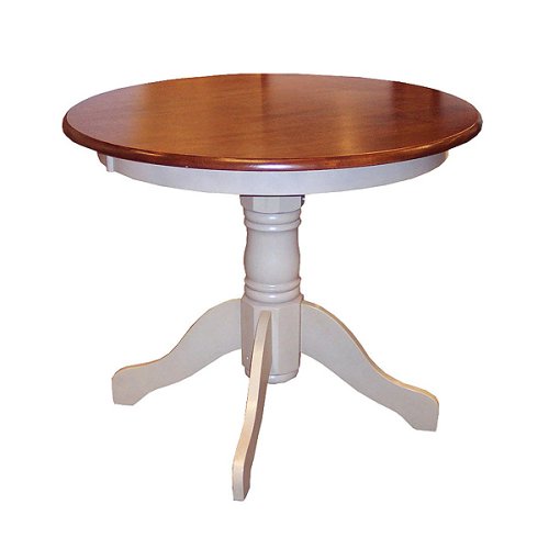 Wave Round Pedestal Table- Antique White
