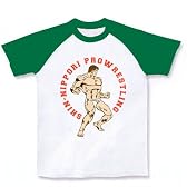 新日暮里プロレスリング ラグランTシャツ(ホワイト×グリーン) M