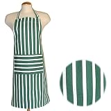 Basic Style Apron - Bold Green Stripes