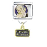 President Franklin D Roosevelt Italian Charms Bracelet Link
