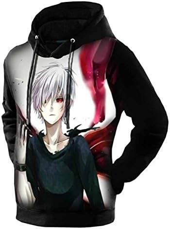 Anime Tokyo Ghoul Costume Kaneki Ken Sweatshirt Cosplay Hoodie Casual Sport Clothing (XXL, Pattern N)