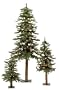 Set Of 3 Pre-Lit Downswept Alpine Artificial Christmas Trees 3' 4' 5'