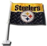 Pittsburgh Steelers Car Flag (Black)